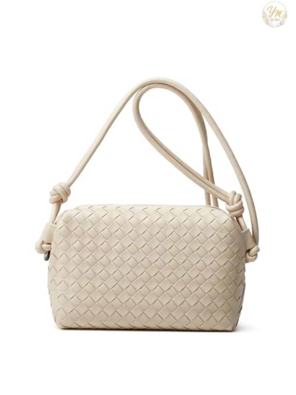 Vegan Leather Woven Crossbody Handbag for Women Compact Shoulder Bag